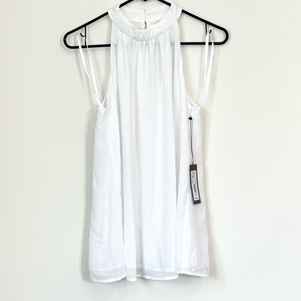 NWT Eva Mendes for New York & Company White Sleeveless Blouse - Size: Large